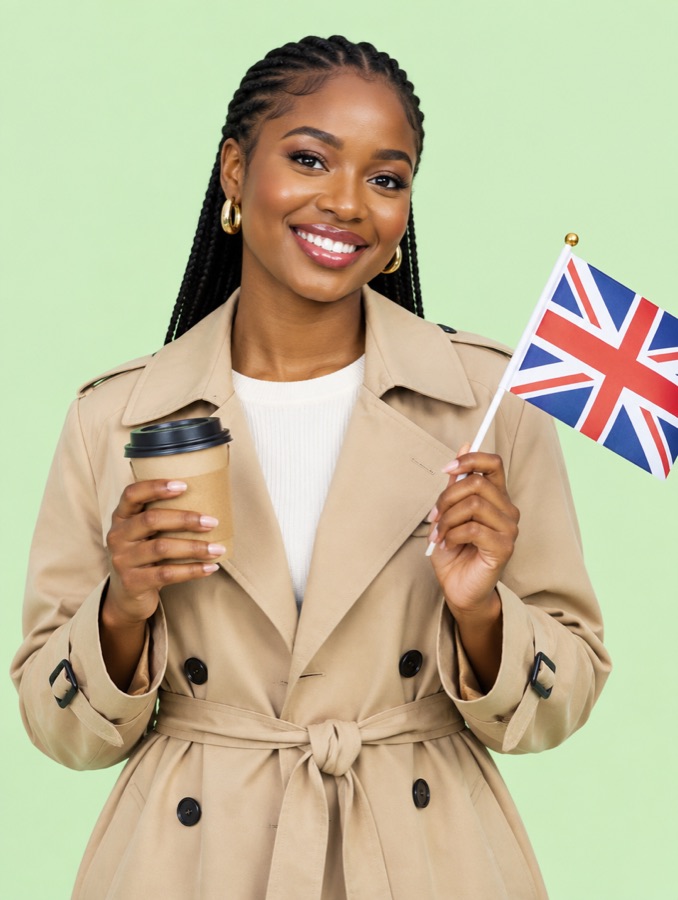 Woman smiling on a London street
