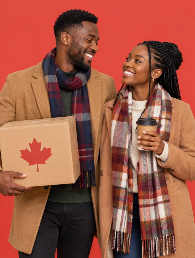 Couple newly arrived in Canada