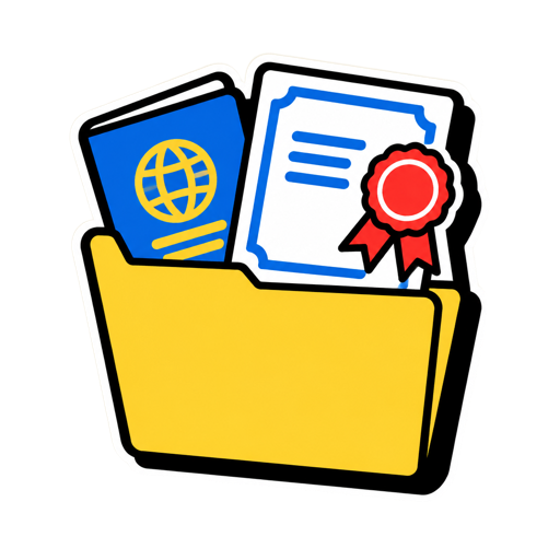 Documents and notary illustration